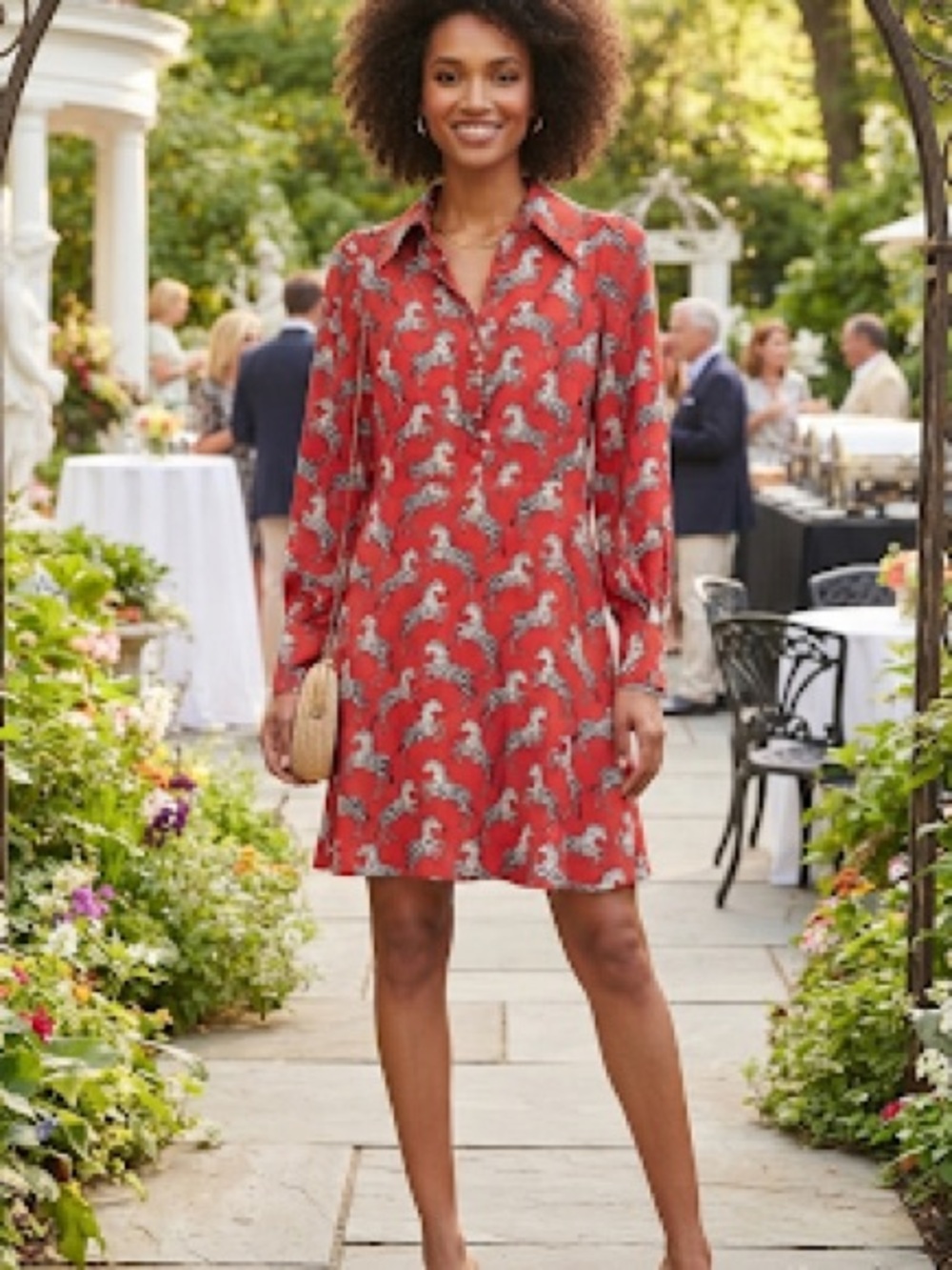 Joanie Zebra Print Red Cotton Dress 4